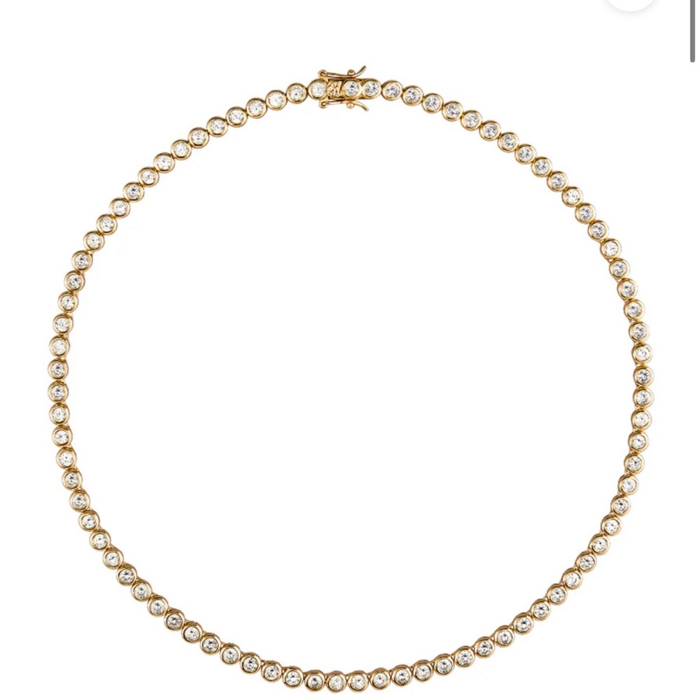DORSEY JAMES BEZEL LAB WHITE SAPPHIRE GOLD RIVIÈRE NECKLACE